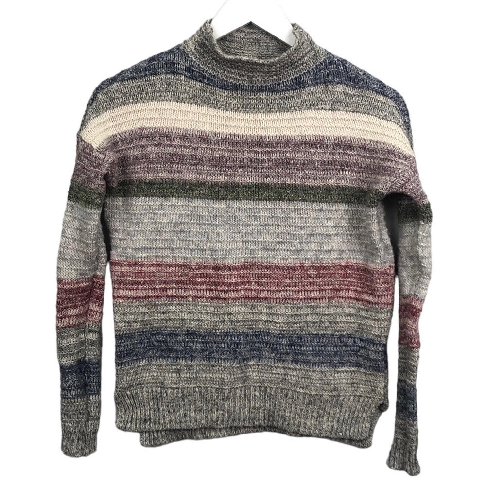 American Eagle Striped Mock Neck Oversized Slouchy Sweater XS